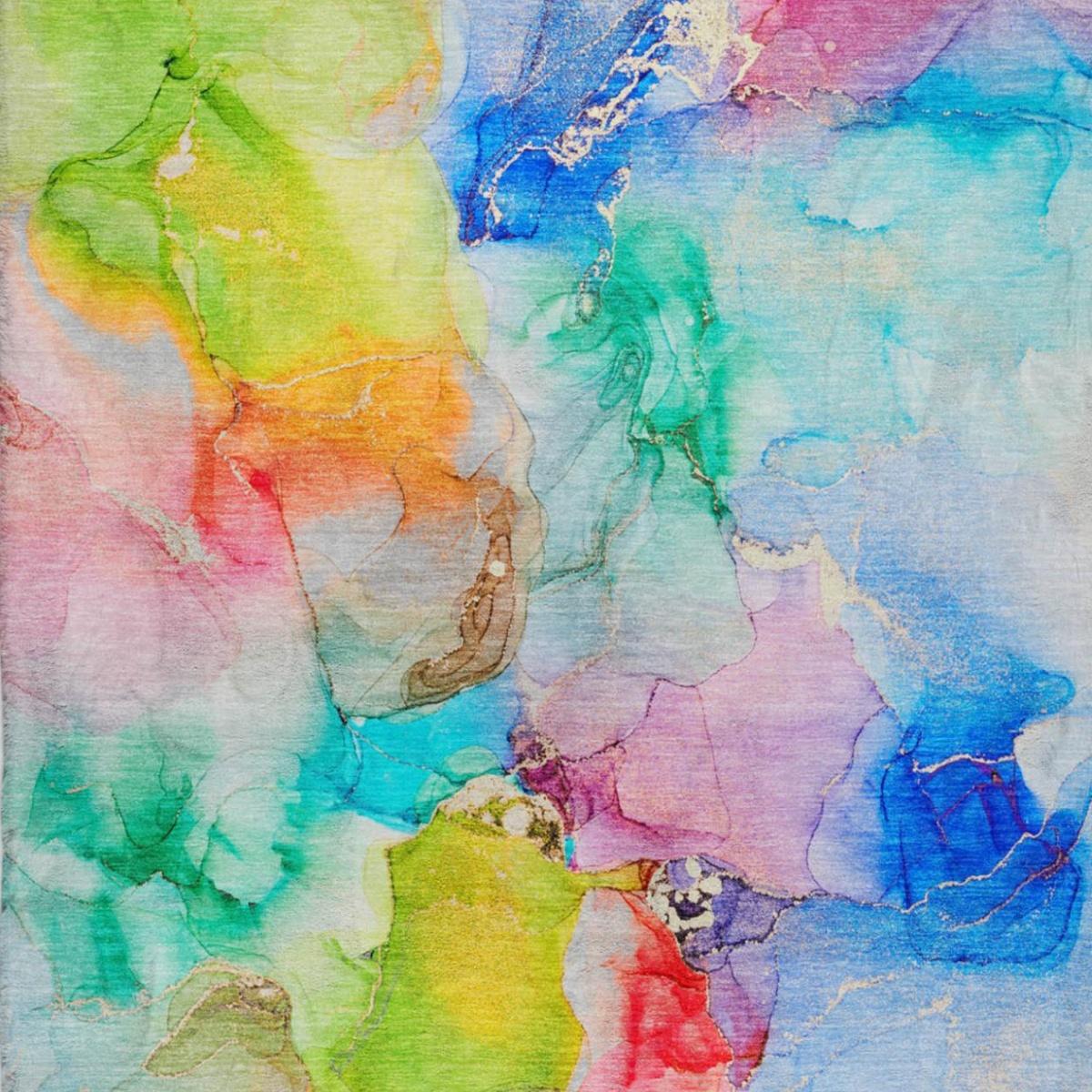 8' X 10' Blue And Teal Abstract Shag Washable Area Rug With UV Protection - HomeRoots - Flyclothing LLC