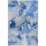 10' X 14' Navy Blue And Denim Blue Abstract Shag Washable Area Rug With UV Protection - HomeRoots - Flyclothing LLC