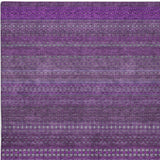 9' X 12' Eggplant And Purple Striped Shag Washable Area Rug With UV Protection - HomeRoots - Flyclothing LLC