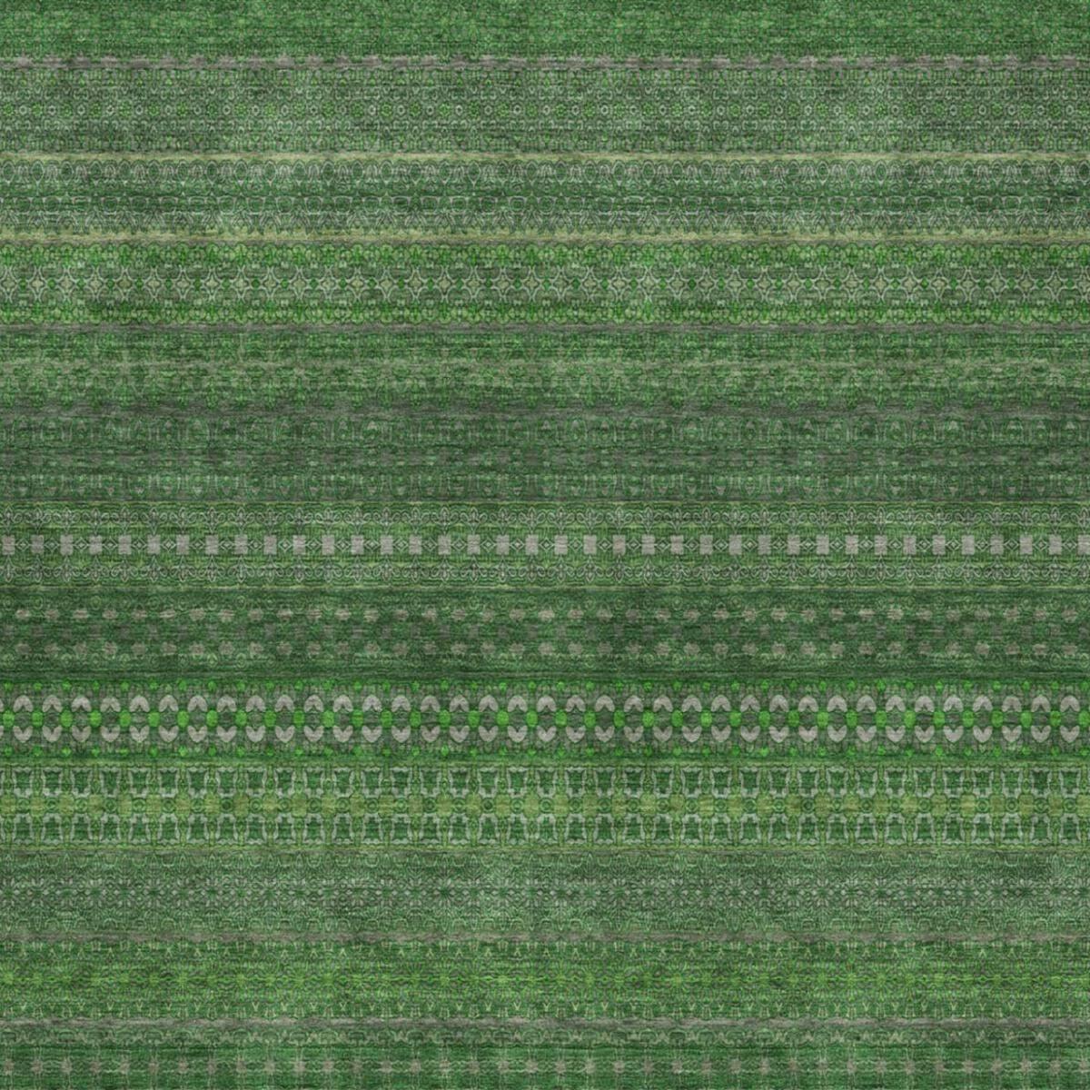 9' X 12' Fern Green And Green Striped Shag Washable Area Rug With UV Protection - HomeRoots - Flyclothing LLC