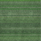 9' X 12' Fern Green And Green Striped Shag Washable Area Rug With UV Protection - HomeRoots - Flyclothing LLC