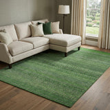 9' X 12' Fern Green And Green Striped Shag Washable Area Rug With UV Protection - HomeRoots - Flyclothing LLC
