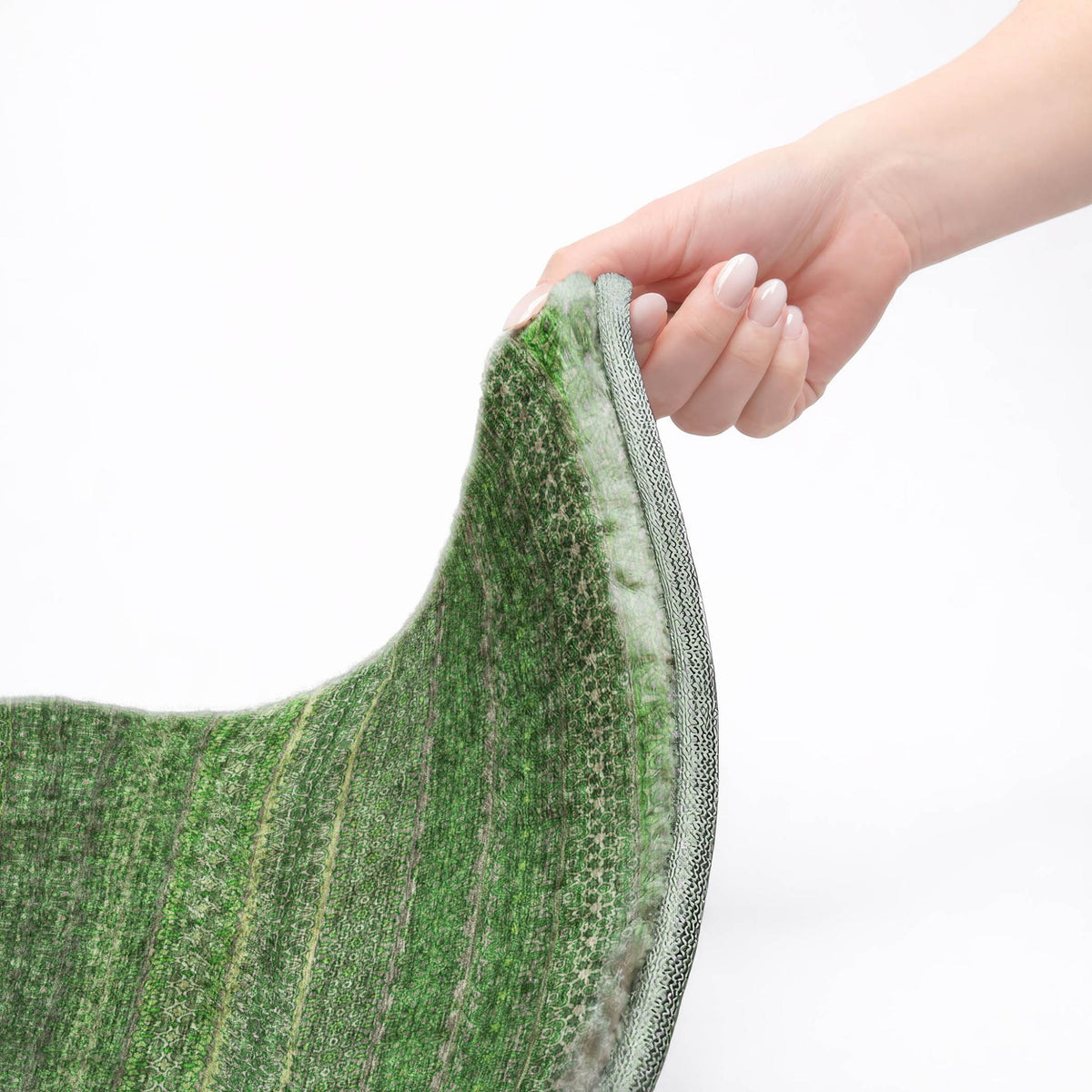 9' X 12' Fern Green And Green Striped Shag Washable Area Rug With UV Protection - HomeRoots - Flyclothing LLC