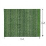 9' X 12' Fern Green And Green Striped Shag Washable Area Rug With UV Protection - HomeRoots - Flyclothing LLC