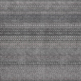 3' X 5' Gray And Charcoal Striped Shag Washable Area Rug With UV Protection - HomeRoots - Flyclothing LLC