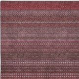 3' X 5' Merlot And Blush Striped Shag Washable Area Rug With UV Protection - HomeRoots - Flyclothing LLC