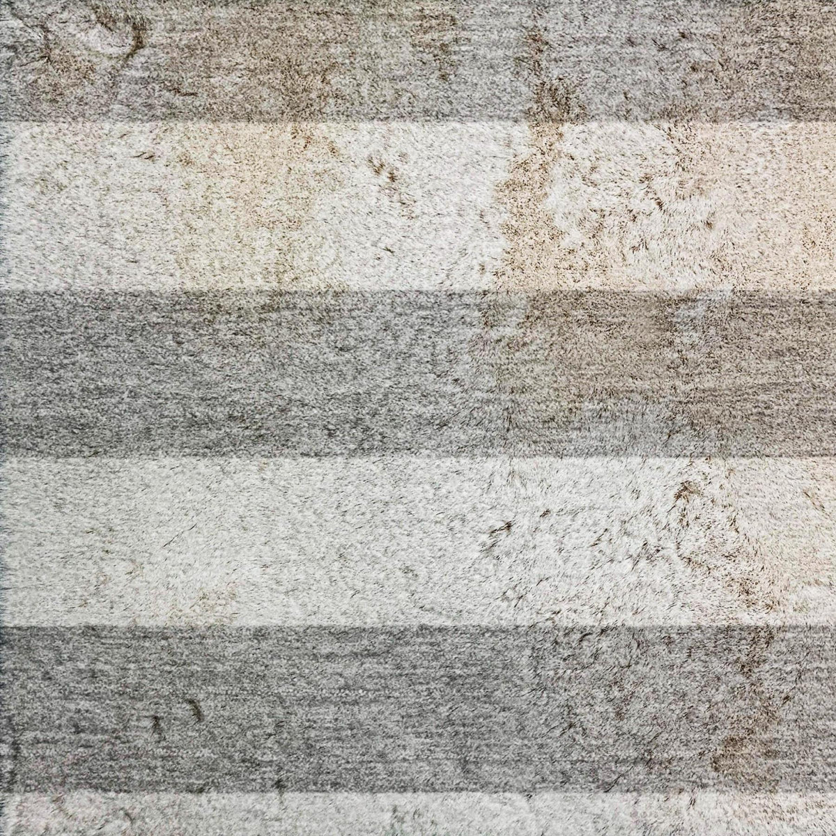 3' X 5' Gray And Ivory Striped Shag Washable Area Rug With UV Protection - HomeRoots - Flyclothing LLC