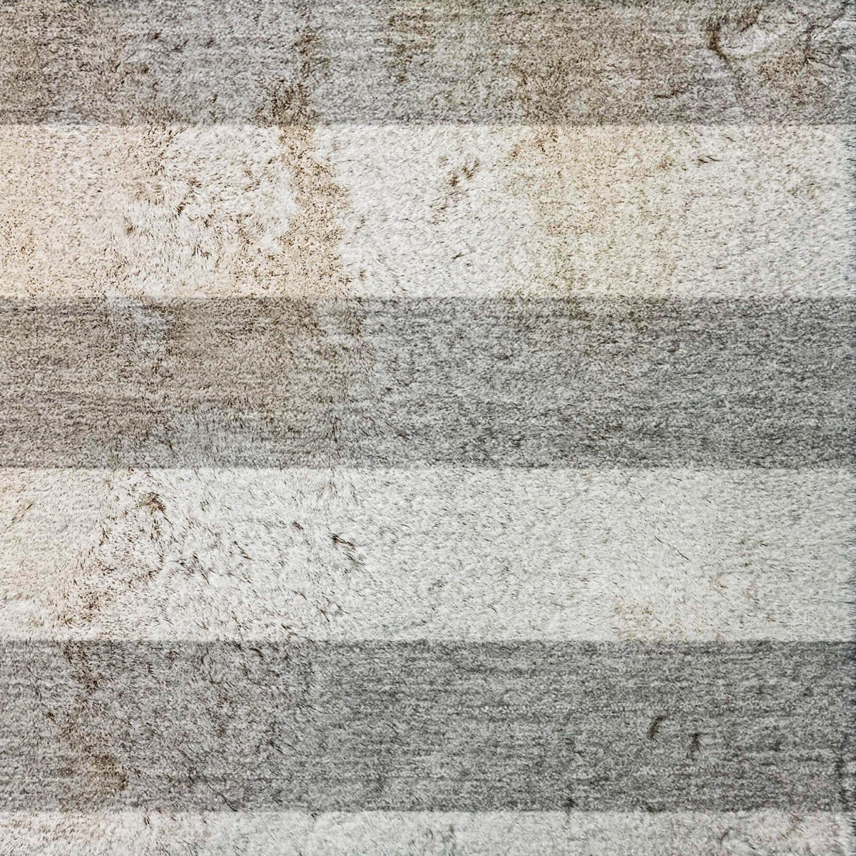 3' X 5' Gray And Ivory Striped Shag Washable Area Rug With UV Protection - HomeRoots - Flyclothing LLC