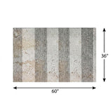 3' X 5' Gray And Ivory Striped Shag Washable Area Rug With UV Protection - HomeRoots - Flyclothing LLC