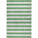3' X 5' Green And Ivory Striped Shag Washable Area Rug With UV Protection - HomeRoots - Flyclothing LLC
