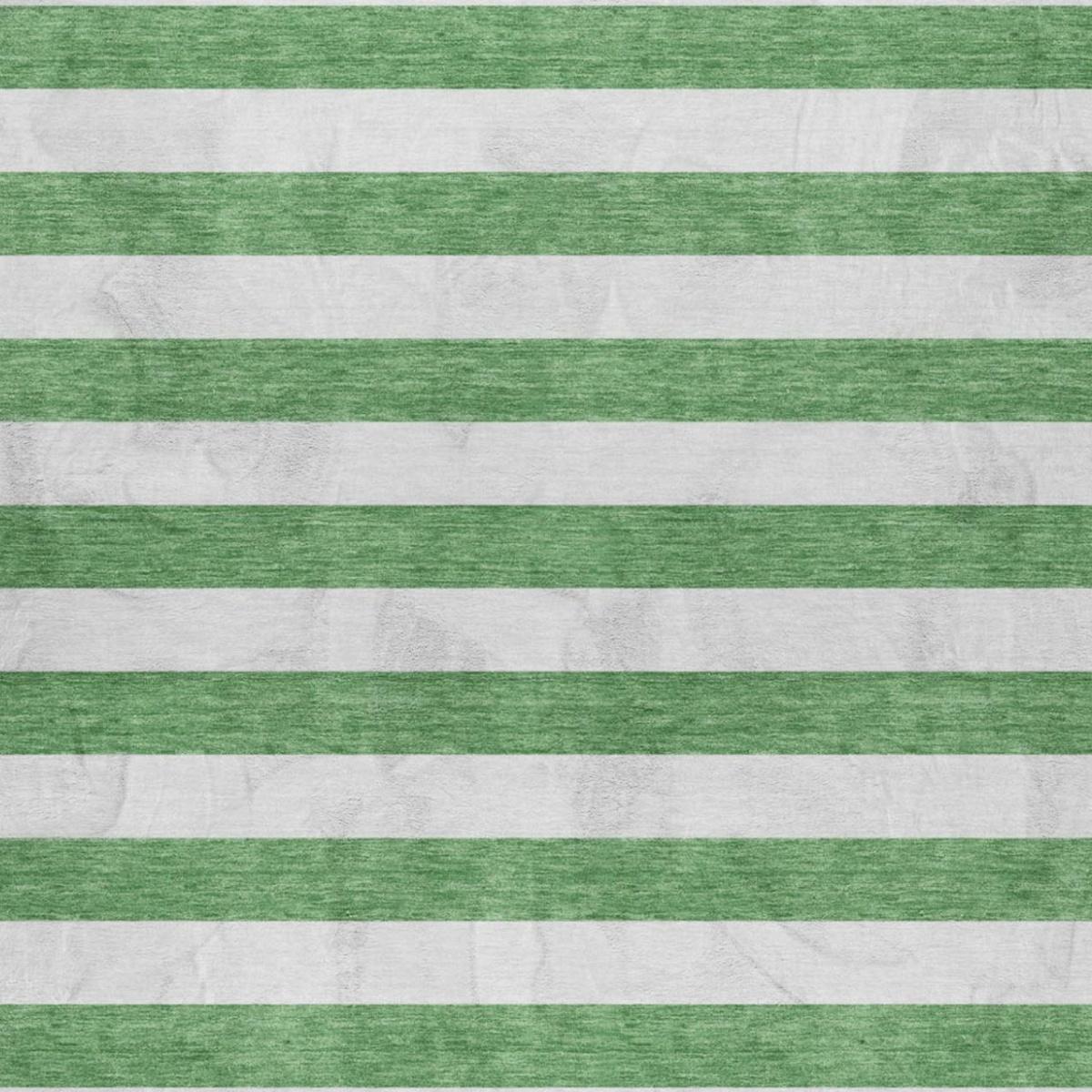 5' X 8' Green And Ivory Striped Shag Washable Area Rug With UV Protection - HomeRoots - Flyclothing LLC