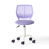 Lilac And White Adjustable Height Swivel Rolling Office Chair - HomeRoots - Flyclothing LLC