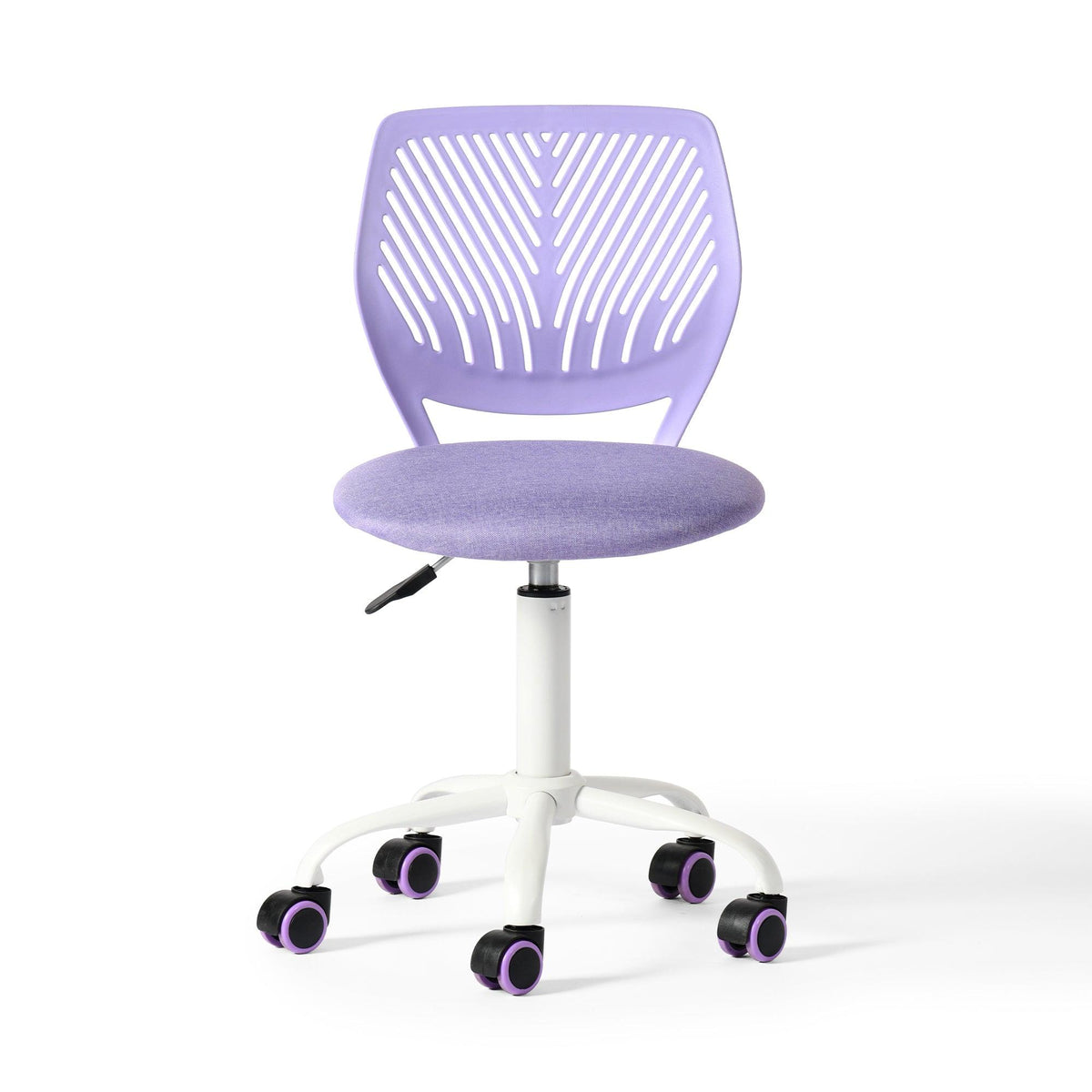 Lilac And White Adjustable Height Swivel Rolling Office Chair - HomeRoots - Flyclothing LLC
