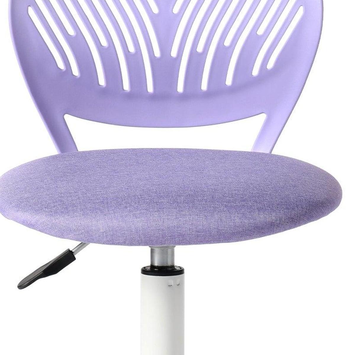Lilac And White Adjustable Height Swivel Rolling Office Chair - HomeRoots - Flyclothing LLC