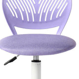 Lilac And White Adjustable Height Swivel Rolling Office Chair - HomeRoots - Flyclothing LLC