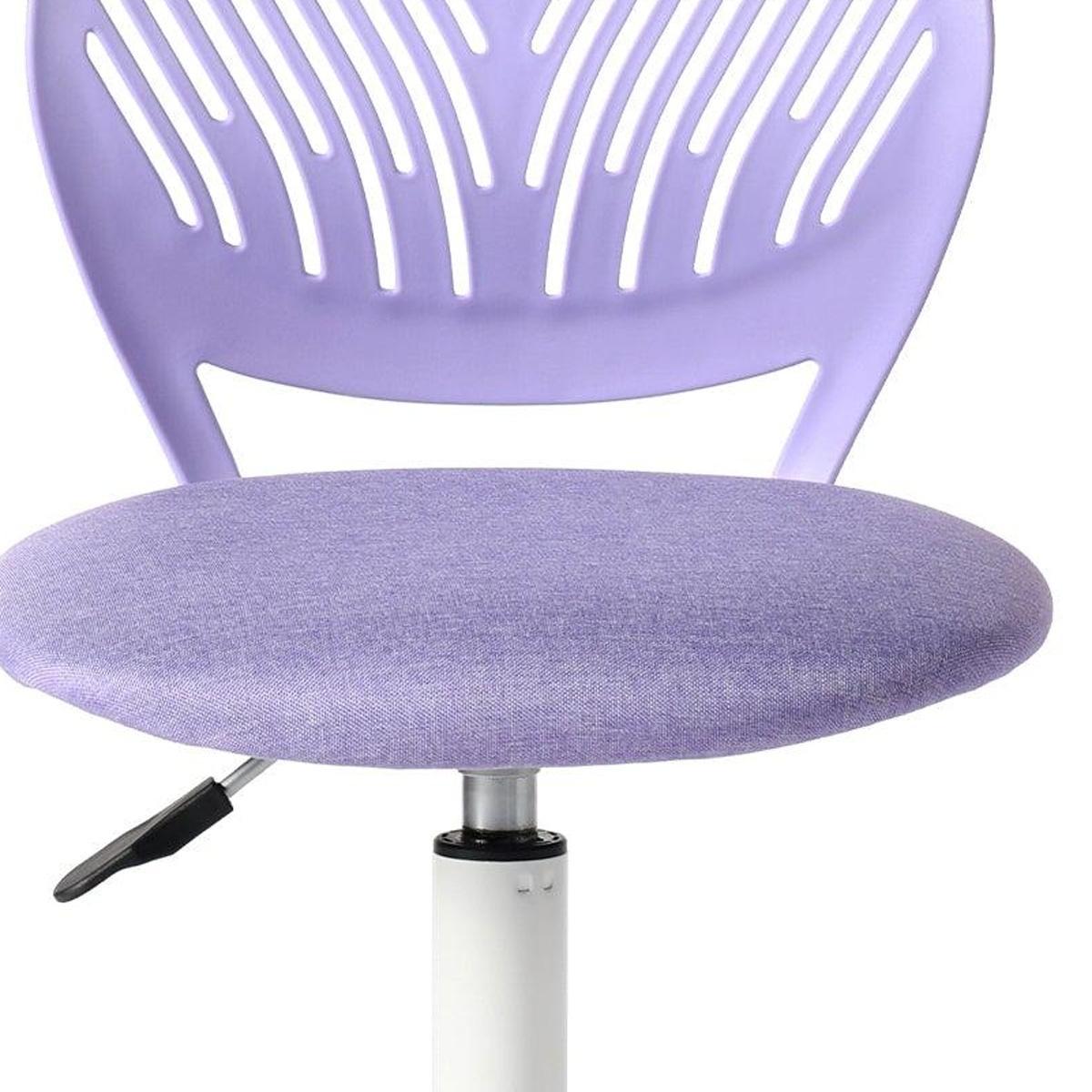 Lilac And White Adjustable Height Swivel Rolling Office Chair - HomeRoots - Flyclothing LLC