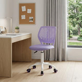 Lilac And White Adjustable Height Swivel Rolling Office Chair - HomeRoots - Flyclothing LLC