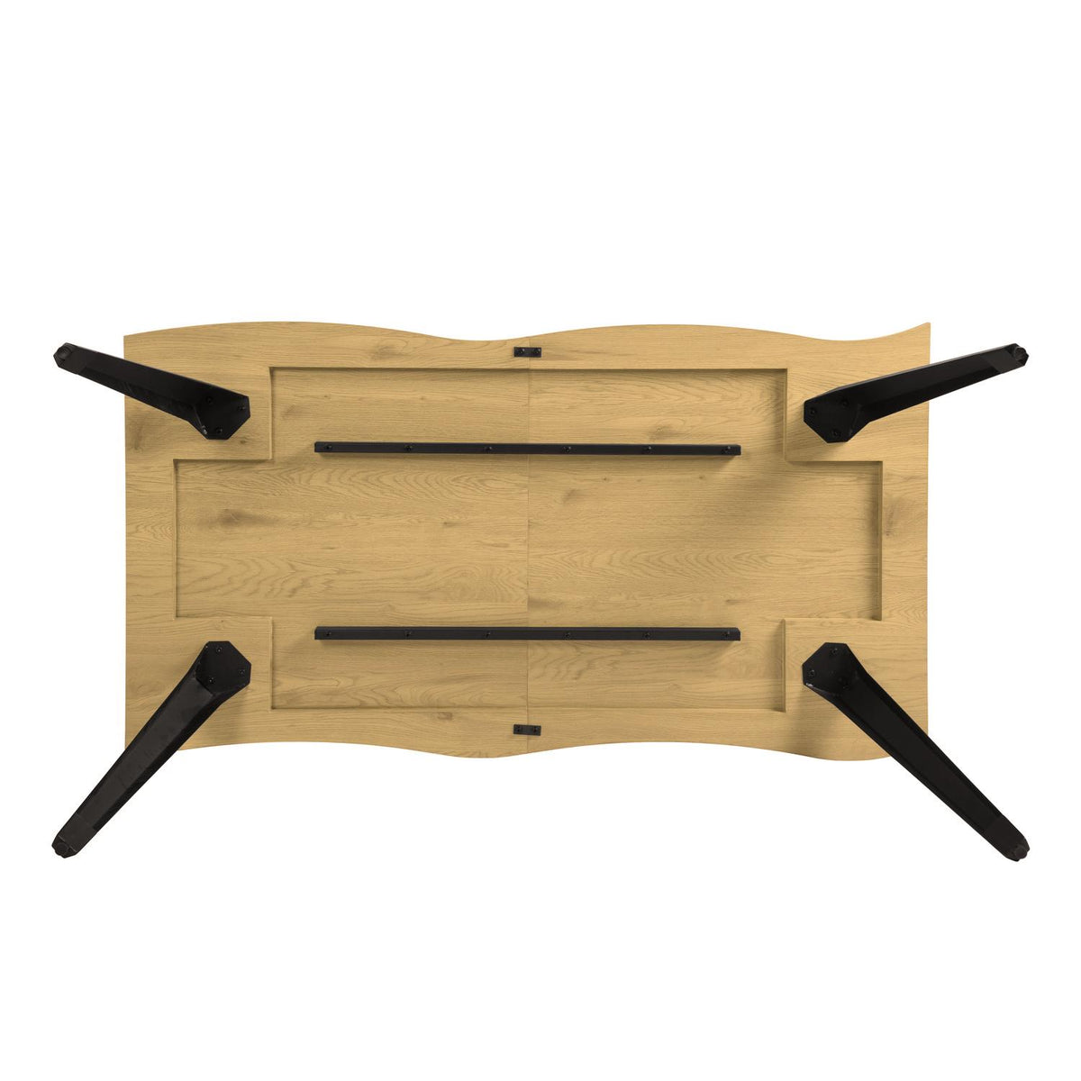 63" Natural And Black Wood And Steel Live Edge Dining Table - HomeRoots - Flyclothing LLC