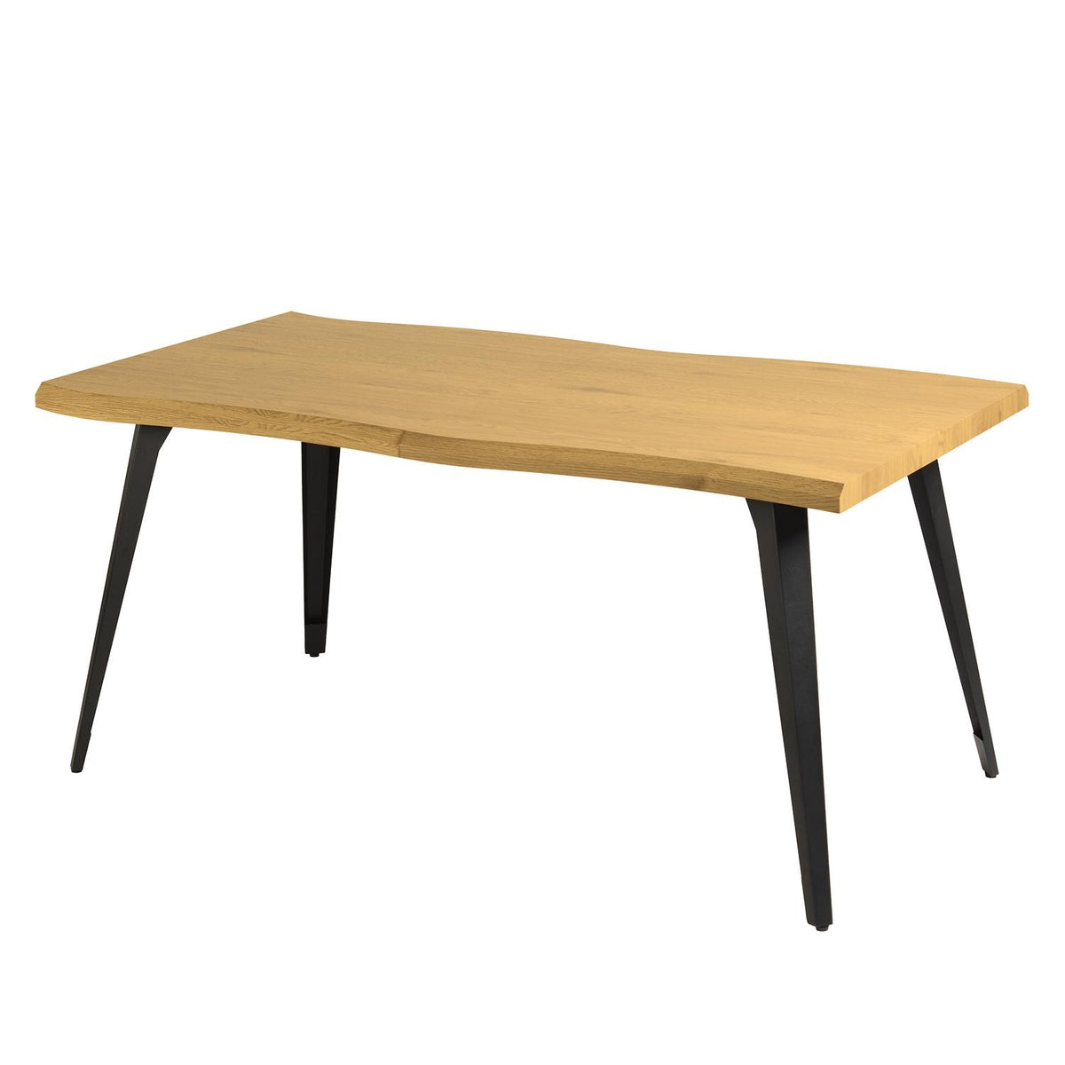 63" Natural And Black Wood And Steel Live Edge Dining Table - HomeRoots - Flyclothing LLC