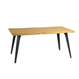 63" Natural And Black Wood And Steel Live Edge Dining Table - HomeRoots - Flyclothing LLC