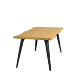 63" Natural And Black Wood And Steel Live Edge Dining Table - HomeRoots - Flyclothing LLC