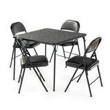 34" Walnut And Black Wood And Iron Folding Square Extendable Dining Table - HomeRoots - Flyclothing LLC