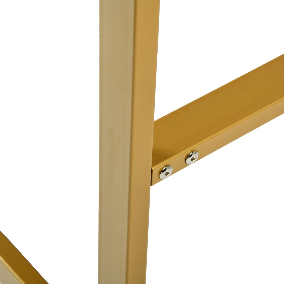 55" White And Gold Faux Marble And Iron Sled Base Dining Table - HomeRoots - Flyclothing LLC