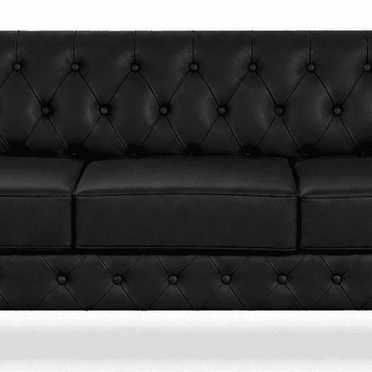 79" Black Faux Leather Sofa - HomeRoots - Flyclothing LLC