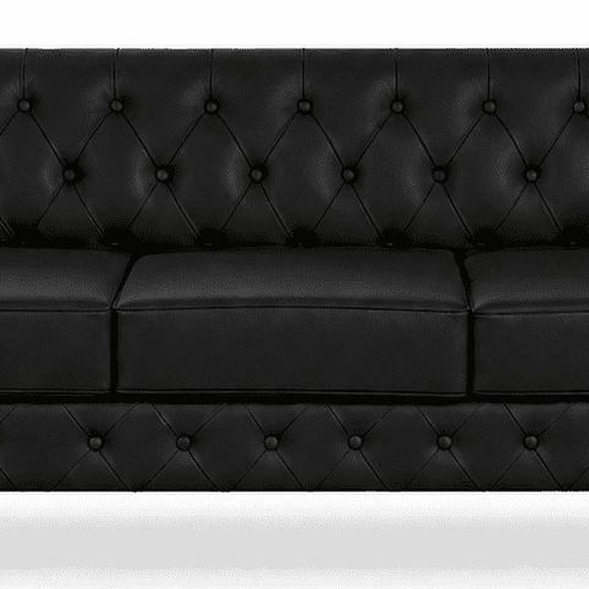 79" Black Faux Leather Sofa - HomeRoots - Flyclothing LLC