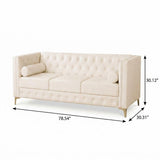 79" White Faux Leather Sofa - HomeRoots - Flyclothing LLC