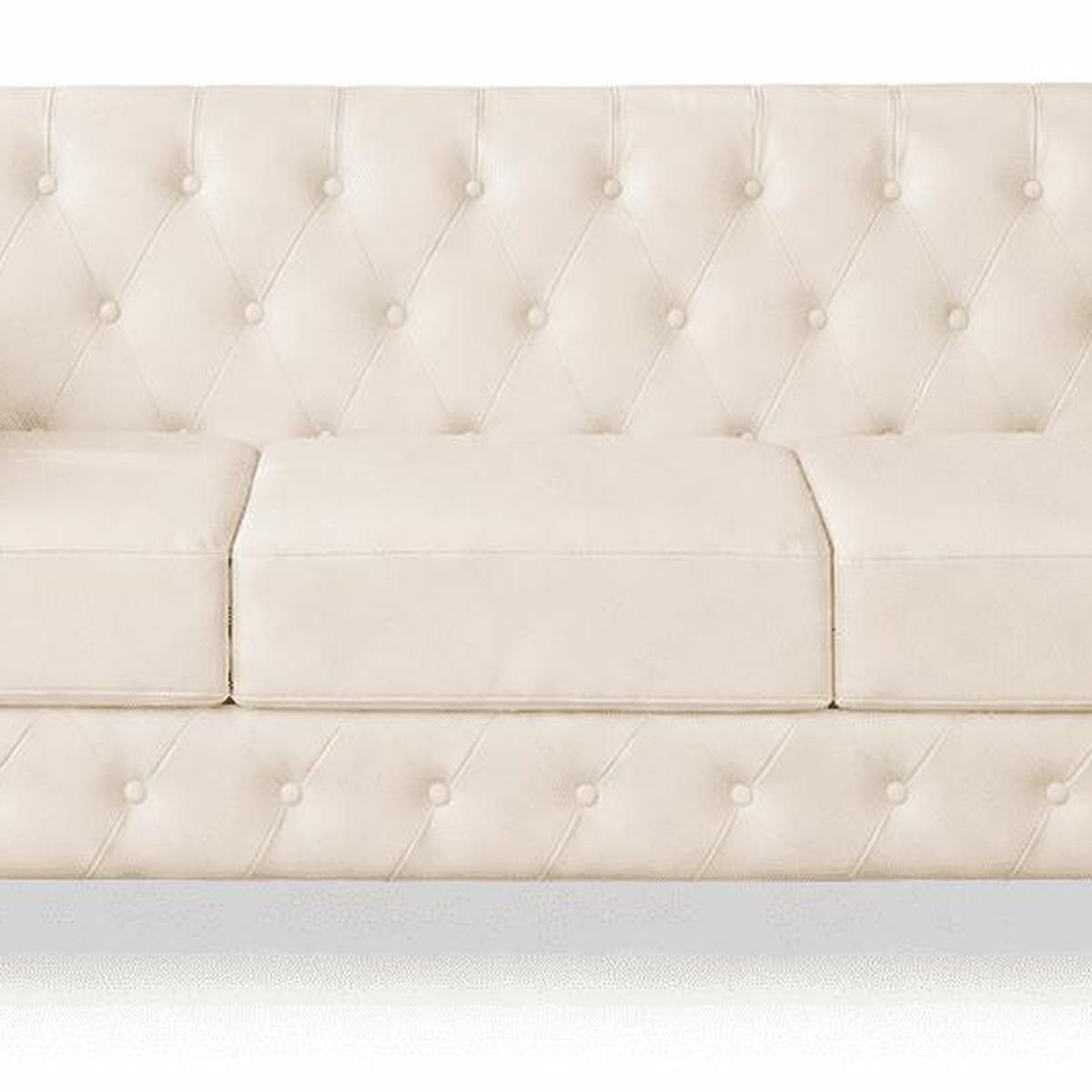 79" White Faux Leather Sofa - HomeRoots - Flyclothing LLC