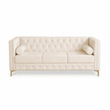 79" White Faux Leather Sofa - HomeRoots - Flyclothing LLC
