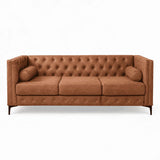 79" Brown Faux Leather Sofa - HomeRoots - Flyclothing LLC