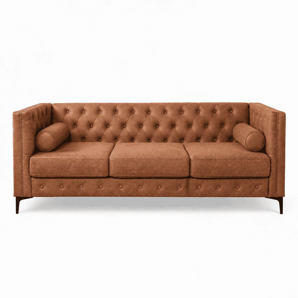 79" Brown Faux Leather Sofa - HomeRoots - Flyclothing LLC