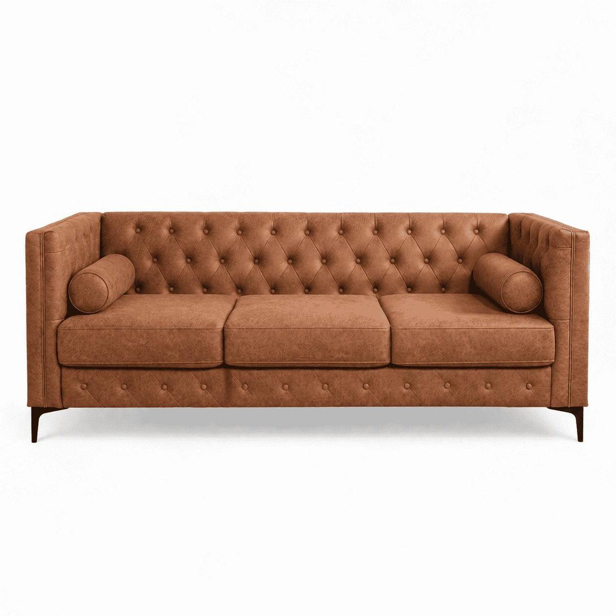 79" Brown Faux Leather Sofa - HomeRoots - Flyclothing LLC