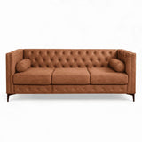 79" Brown Faux Leather Sofa - HomeRoots - Flyclothing LLC