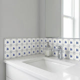 4" x 4" Blue Vinyl Arabesque Peel And Stick Removable Tiles - HomeRoots - Flyclothing LLC