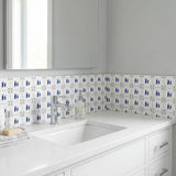 5" x 5" Blue Vinyl Arabesque Peel And Stick Removable Tiles - HomeRoots - Flyclothing LLC