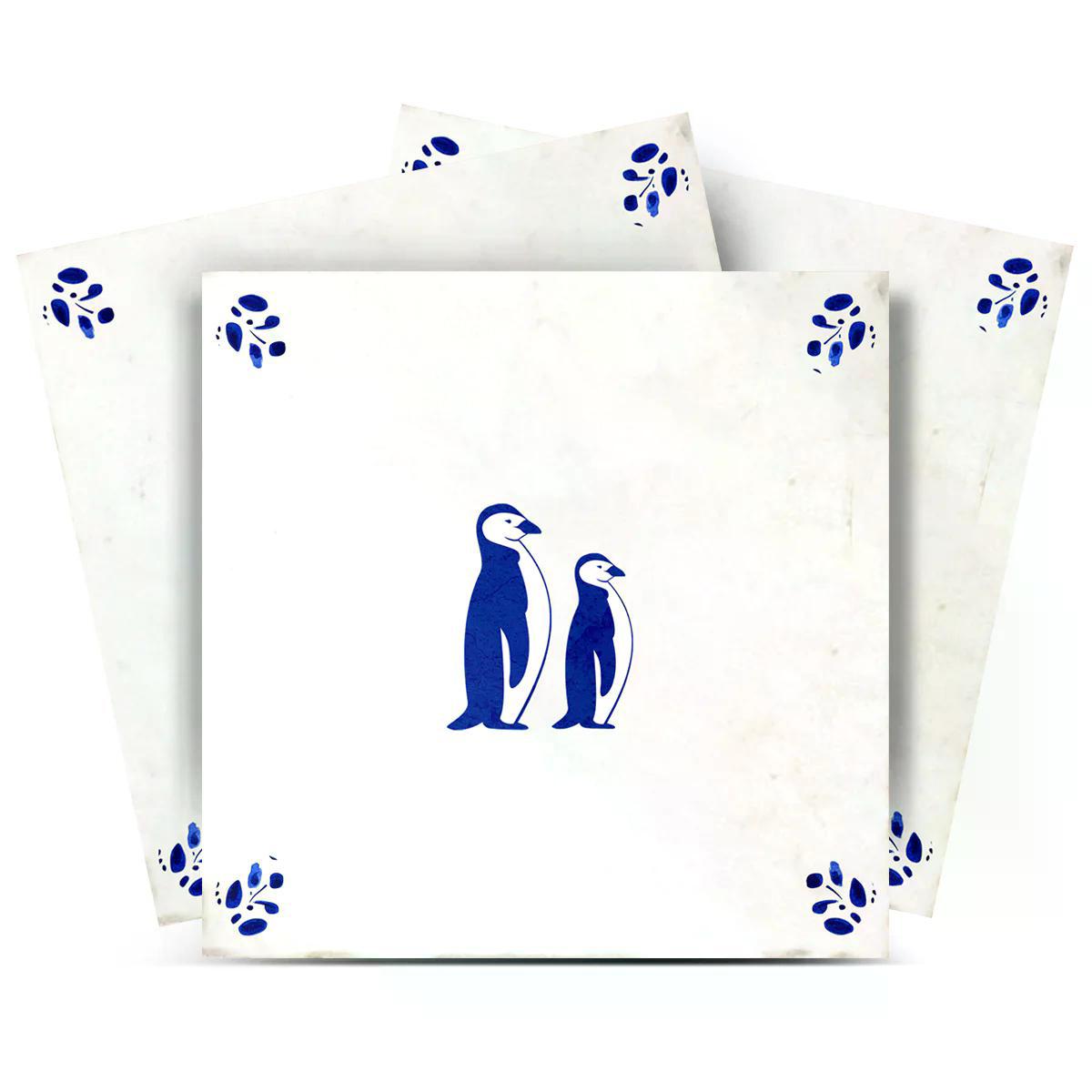 5" x 5" Blue Vinyl Arabesque Peel And Stick Removable Tiles - HomeRoots - Flyclothing LLC