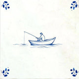 4" x 4" Blue Vinyl Arabesque Peel And Stick Removable Tiles - HomeRoots - Flyclothing LLC