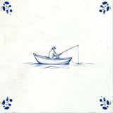 4" x 4" Blue Vinyl Arabesque Peel And Stick Removable Tiles - HomeRoots - Flyclothing LLC