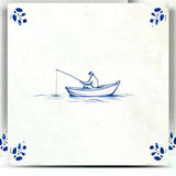 5" x 5" Blue Vinyl Arabesque Peel And Stick Removable Tiles - HomeRoots - Flyclothing LLC