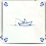 6" x 6" Blue Vinyl Arabesque Peel And Stick Removable Tiles - HomeRoots - Flyclothing LLC