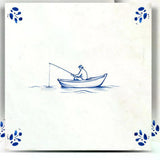 8" x 8" Blue Vinyl Arabesque Peel And Stick Removable Tiles - HomeRoots - Flyclothing LLC
