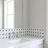 6" x 6" Blue Vinyl Arabesque Peel And Stick Removable Tiles - HomeRoots - Flyclothing LLC