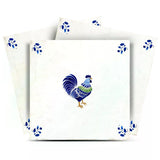 7" x 7" Blue Vinyl Arabesque Peel And Stick Removable Tiles - HomeRoots - Flyclothing LLC