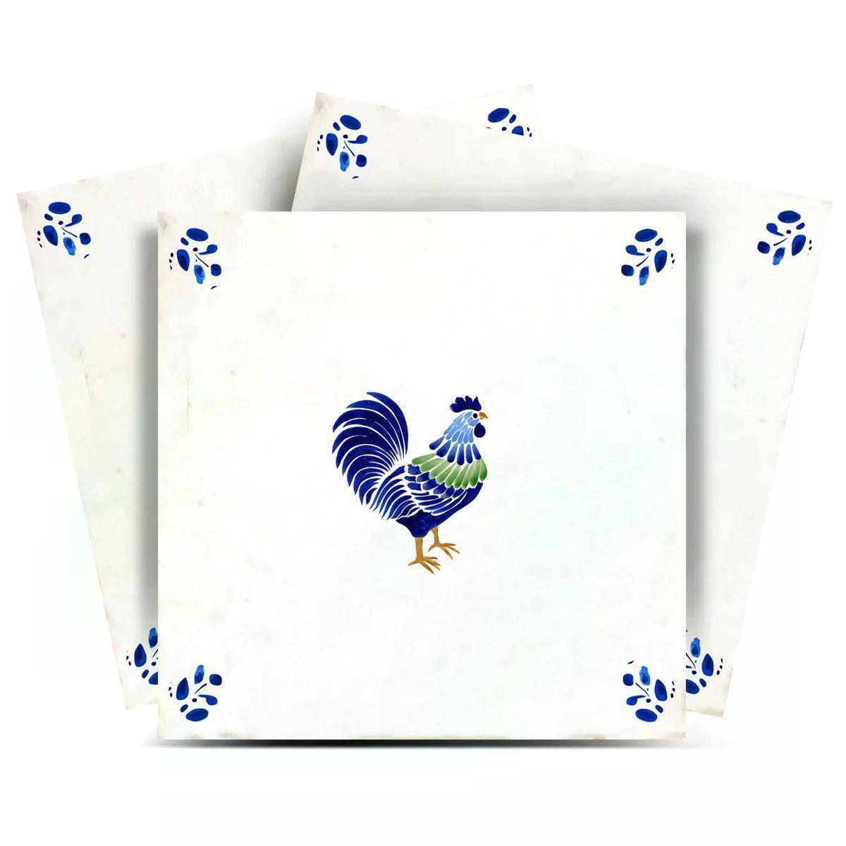 12" x 12" Blue Vinyl Arabesque Peel And Stick Removable Tiles - HomeRoots - Flyclothing LLC