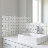 6" x 6" Blue Vinyl Arabesque Peel And Stick Removable Tiles - HomeRoots - Flyclothing LLC