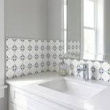 6" x 6" Blue Vinyl Arabesque Peel And Stick Removable Tiles - HomeRoots - Flyclothing LLC