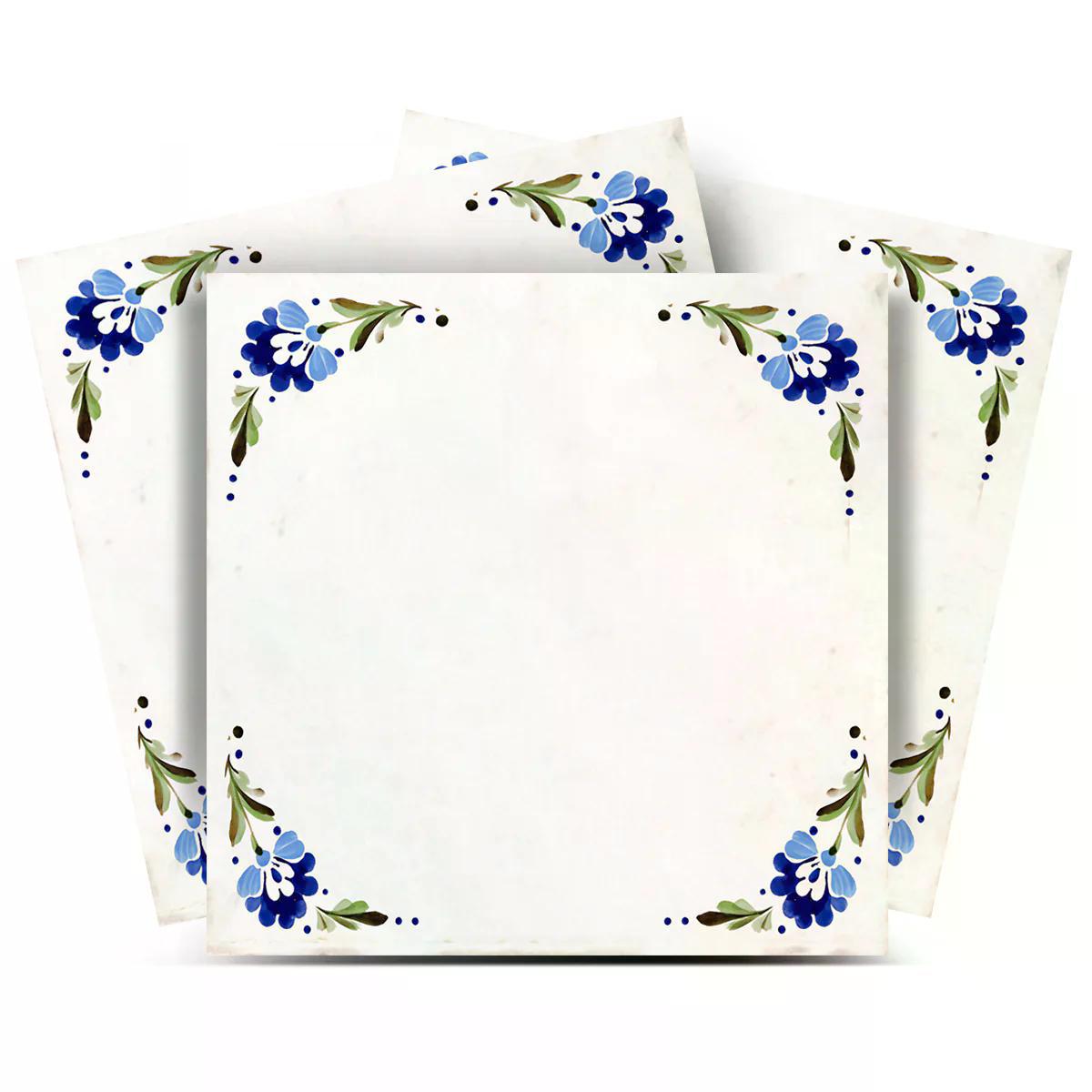6" x 6" Blue Vinyl Arabesque Peel And Stick Removable Tiles - HomeRoots - Flyclothing LLC